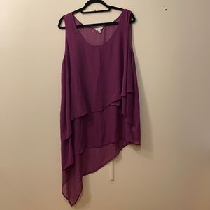 Asymmetrical purple tank top
